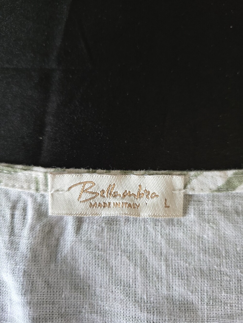 Made In Italy Linen-Blend Palm Leaf Sleeveless Top/Vest With Smocked Back Waist - Picture 4 of 6